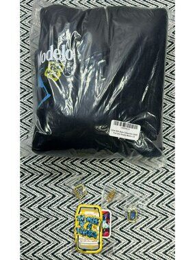 Modelo Mens Full-Zip Hoodie Black Large With Pins Set Limited Edition
